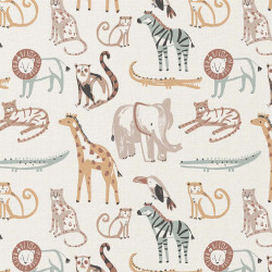 Printed Cotton KASSEM Ecru / Linen